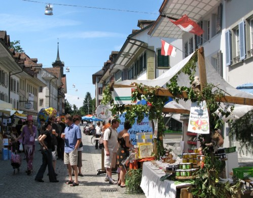 Zofingen is a great setting for an open-air market.